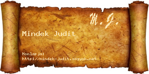 Mindek Judit névjegykártya